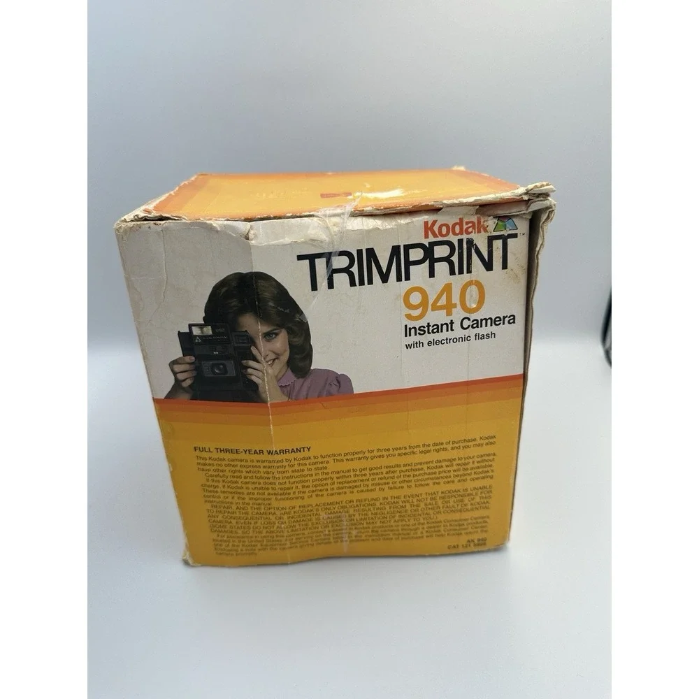 Kodak Trimprint 940 Instant Film Camera Vintage w/ Box & Manual